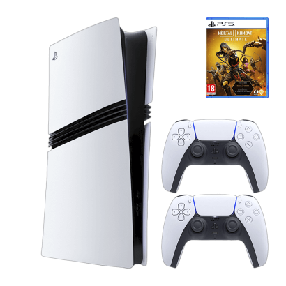 Набір Консоль Sony PlayStation 5 Pro 2TB White Новий  + Геймпад Бездротовий DualSense + Гра Mortal Kombat 11 Ultimate Edition Російські Субтитри - Retromagaz