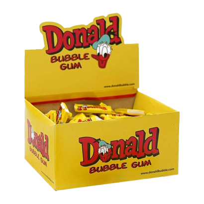 Набор Жевательная Резинка Donald Bubble Gum Yellow 4,5g 100шт - Retromagaz