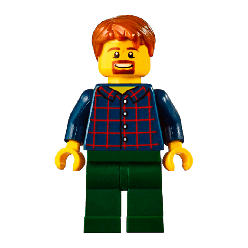 Фигурка Lego People 973pb2513 Man with Plaid Button Shirt City twn371 Б/У - Retromagaz