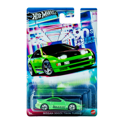 Тематична Машинка Hot Wheels Nissan 300ZX Twin Turbo '90s Street Scene 1:64 JCB59 Green - Retromagaz