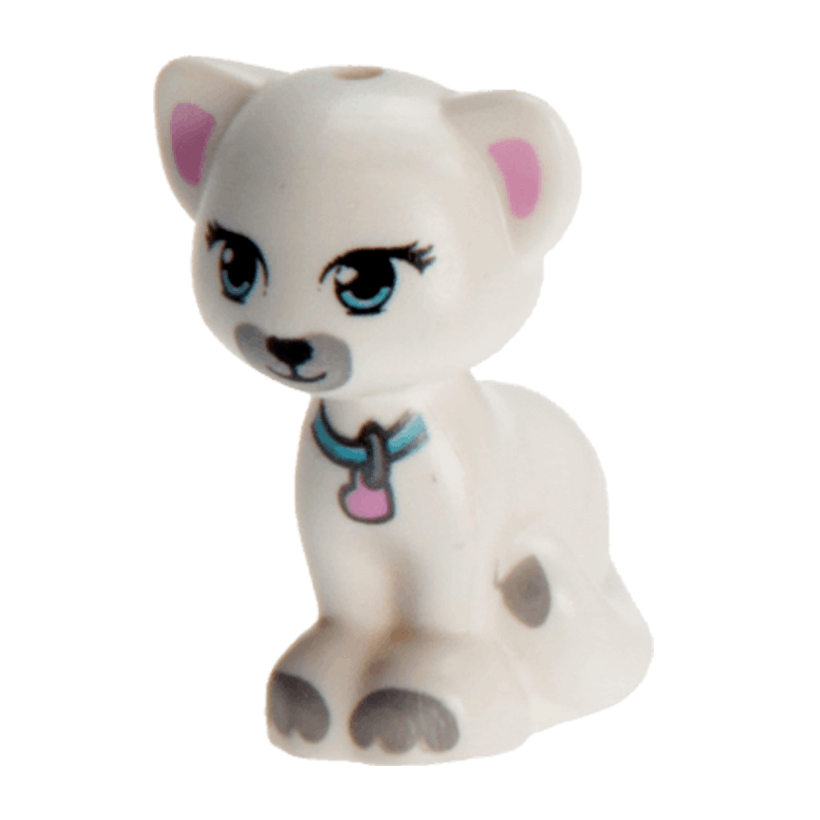 Фігурка Lego Земля Cat Friends Elves Medium Azure Eyes Collar with Bright Pink Heart Tag Animals 11602pb02 6035458 6133639 White Б/У - Retromagaz