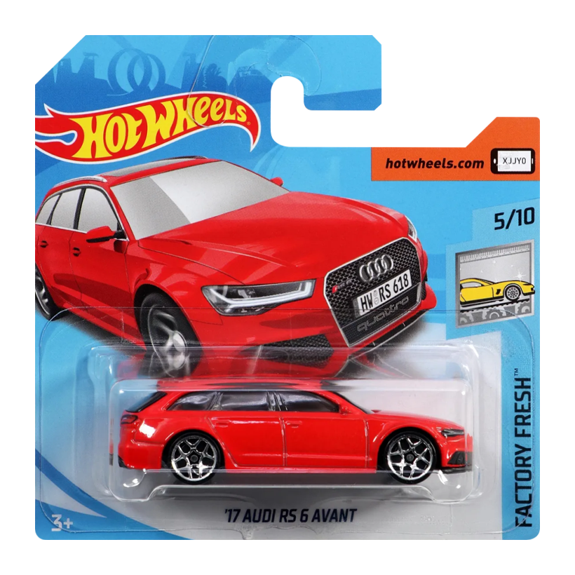 Машинка Базовая Hot Wheels '17 Audi RS 6 Avant Factory Fresh 1:64 FJW00 Red - Retromagaz