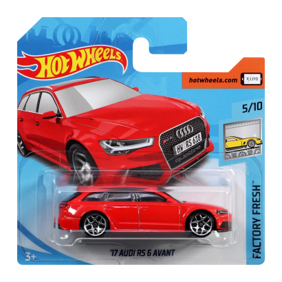 Машинка Базовая Hot Wheels '17 Audi RS 6 Avant Factory Fresh 1:64 FJW00 Red - Retromagaz