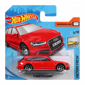 Машинка Базовая Hot Wheels '17 Audi RS 6 Avant Factory Fresh 1:64 FJW00 Red - Retromagaz