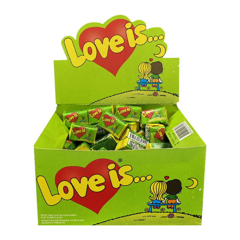 Набір Жувальна Гумка 100шт Love is... Яблуко Лимон 4,2g - Retromagaz