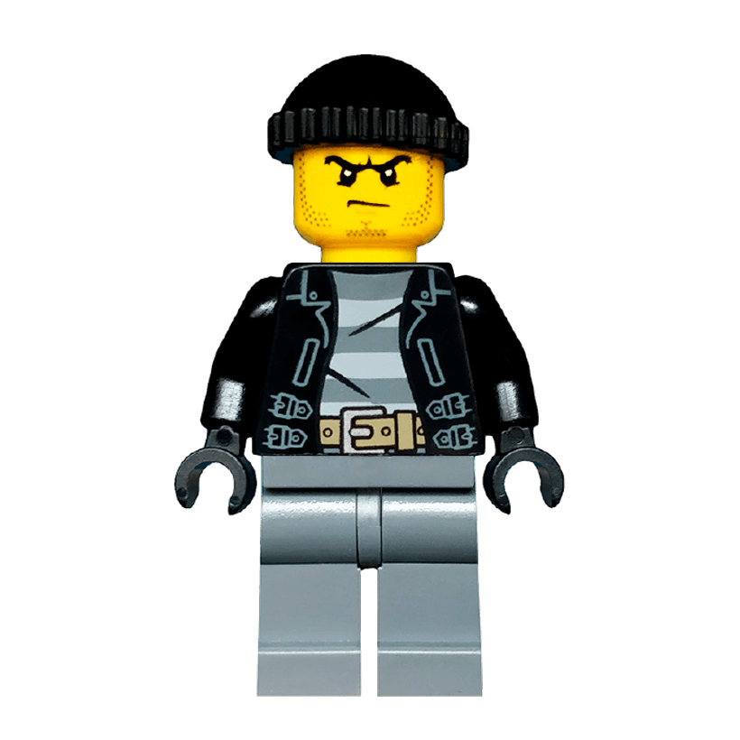 Фігурка Lego Police 973pb1550 Bandit Male City cty0452 Б/У - Retromagaz