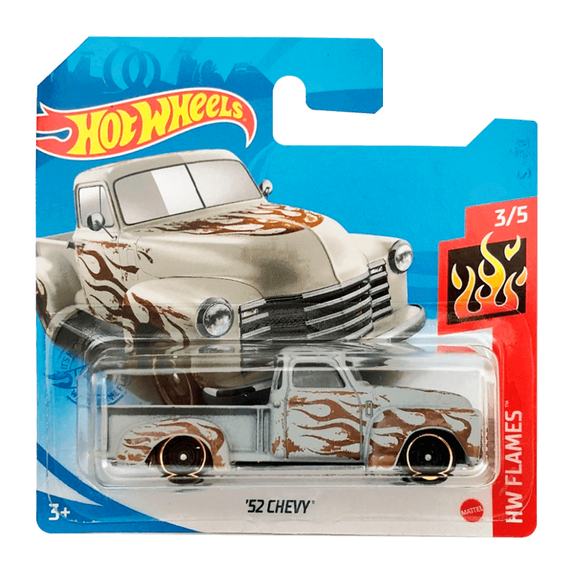 Машинка Базова Hot Wheels '52 Chevy Flames 1:64 GTB19 Grey - Retromagaz