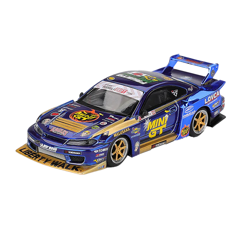 Машинка Premium MINI GT Nissan LB-Super Silhouette S15 SILVIA 1:64 MGT01185-CH Blue - Retromagaz