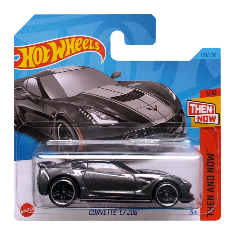 Машинка Базова Hot Wheels Corvette C7 Z06 Then and Now 1:64 HKJ40 Grey - Retromagaz