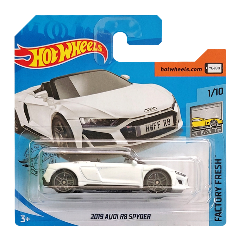 Машинка Базовая Hot Wheels 2019 Audi R8 Spyder Factory Fresh 1:64 GHB28 White - Retromagaz