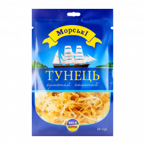 Снеки Рибні Морські Тунець Сушений Солоний 36g