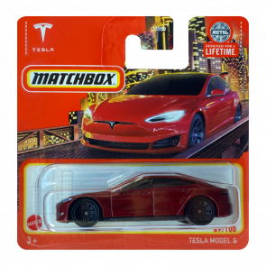 Машинка Большой Город Matchbox Tesla Model S Metro 1:64 HVN70 Red - Retromagaz