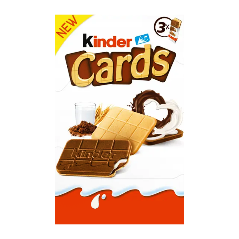 Печенье Kinder Cards 3 Pieces 77g - Retromagaz