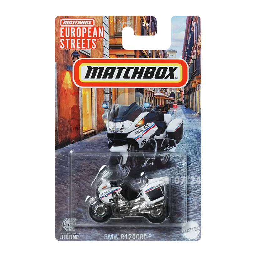 Тематична Машинка Matchbox BMW R1200 RT-8 Police European Streets 1:64 HVV05/HVV29 White - Retromagaz