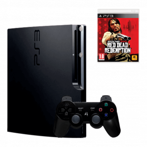 Набор Консоль Sony PlayStation 3 Slim 320GB Black Б/У  + Игра Red Dead Redemption Английская Версия