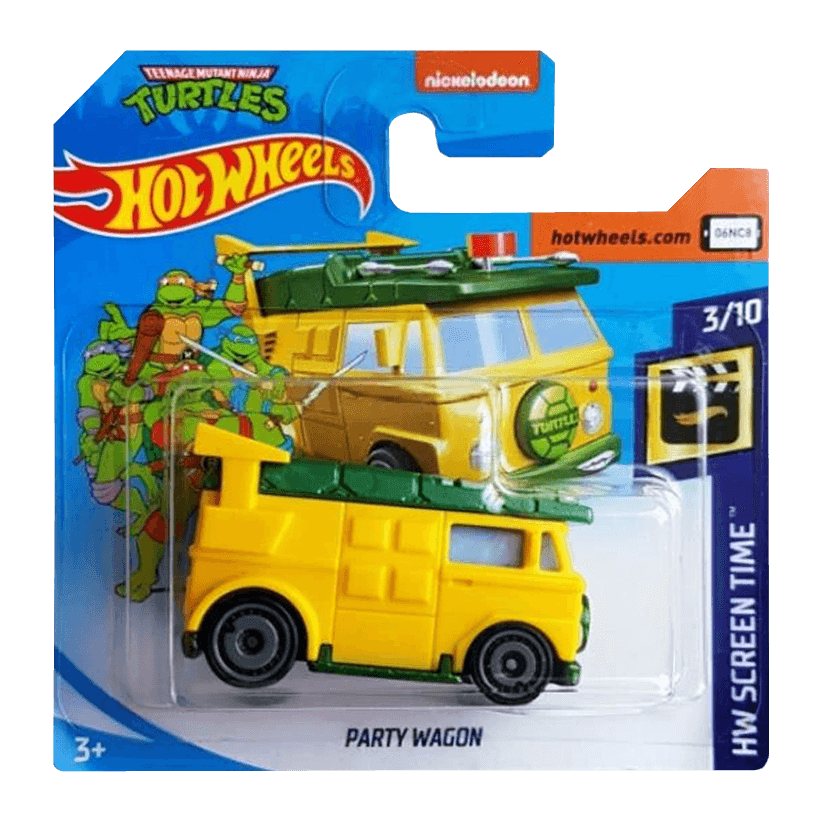 Машинка Базова Hot Wheels Teenage Mutant Ninja Turtles Party Wagon Screen Time 1:64 GHB47 Yellow - Retromagaz