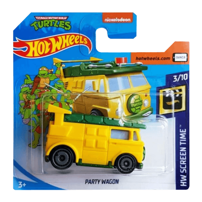 Машинка Базовая Hot Wheels Teenage Mutant Ninja Turtles Party Wagon Screen Time 1:64 GHB47 Yellow - Retromagaz