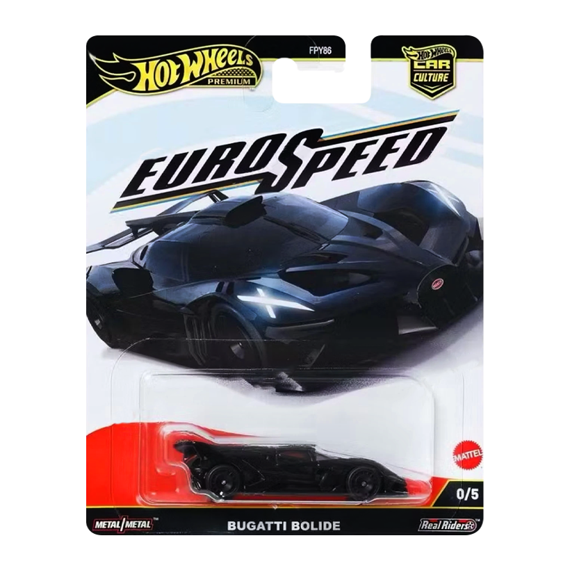 Машинка Premium Hot Wheels Bugatti Bolide Chase EuroSpeed 1:64 JBK80 Black - Retromagaz