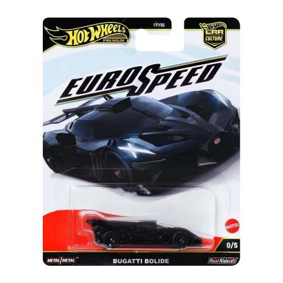 Машинка Premium Hot Wheels Bugatti Bolide Chase EuroSpeed 1:64 JBK80 Black - Retromagaz
