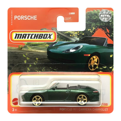 Машинка Велике Місто Matchbox Porsche 911 Carrera Cabriolet Highway 1:64 HFR92 Green - Retromagaz