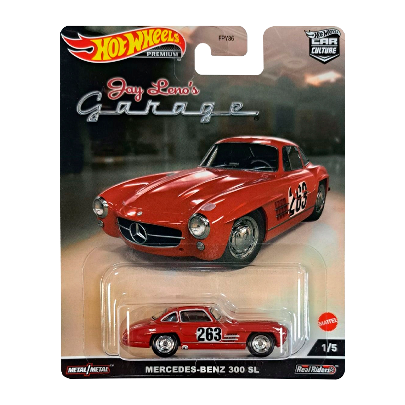Машинка Premium Hot Wheels Mercedes-Benz 300 SL Jay Leno's Garage 1:64 HCK07 Red - Retromagaz