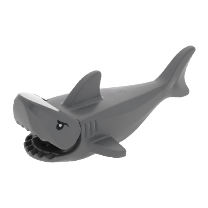 Фігурка Lego Animals Вода Shark with Gills with Black Eyes and White Pupils Pattern 14518c01pb01 Dark Bluish Grey 1шт Б/У Хороший - Retromagaz
