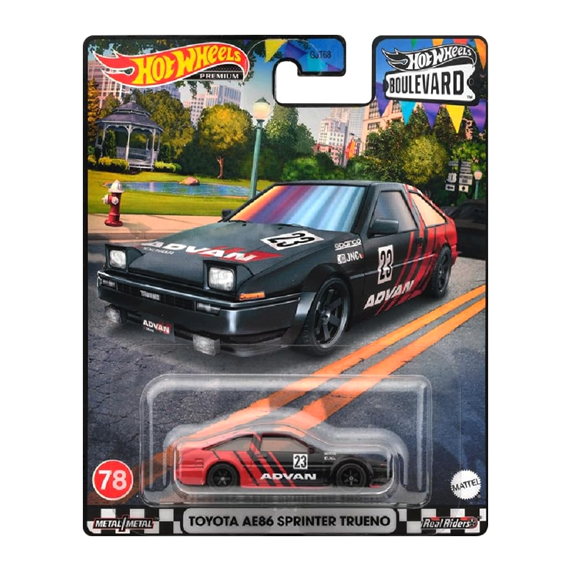 Машинка Premium Hot Wheels Toyota AE86 Sprinter Trueno ADVAN Boulevard 1:64 GJT68/HKF28 Black - Retromagaz