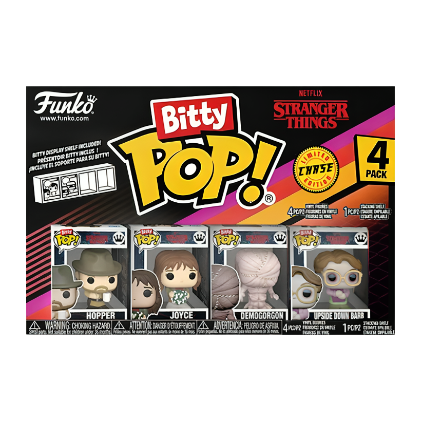 Пак Фигурок FUNKO POP! Bitty Pop! Stranger Things Хоппер Upside Down Barb 23mm 83664 - Retromagaz