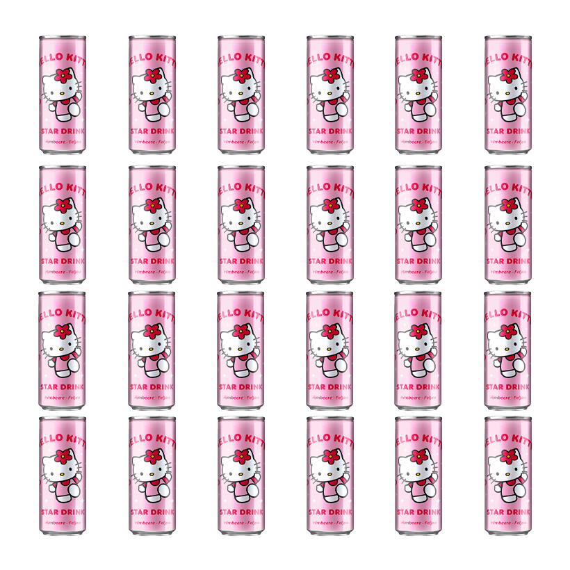 Набір Напій The Drinks 24шт Hello Kitty Star Drink Raspberry Feijoa 250ml - Retromagaz