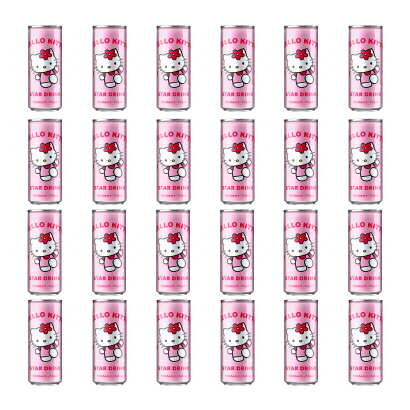 Набір Напій The Drinks Hello Kitty Star Drink Raspberry Feijoa 250ml 24шт - Retromagaz