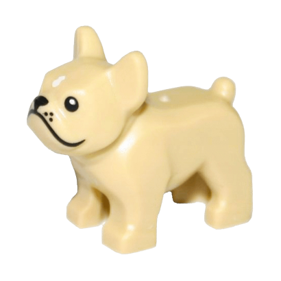 Фигурка Lego Dog French Bulldog with Black Eyes Nose Mouth Whiskers and White Spot on Forehead Animals Земля 29602pb01 6185395 Tan Б/У - Retromagaz
