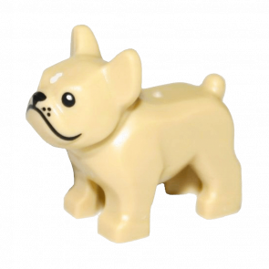 Фигурка Lego Dog French Bulldog with Black Eyes Nose Mouth Whiskers and White Spot on Forehead Animals Земля 29602pb01 6185395 Tan Б/У