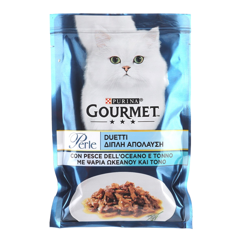 Влажный Корм для Кошек Gourmet Perle Duo Океаническая рыба и Тунец 85g - Retromagaz