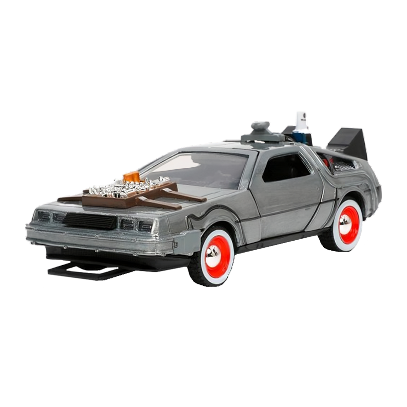 Машинка Jada Delorean DMC-12 Back to the Future 3 Time Machine 1:32 Silver - Retromagaz