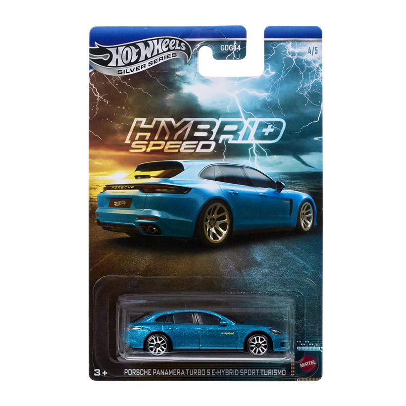 Тематична Машинка Hot Wheels Porsche Porsche Panamera Turbo S E-Hybrid Sport Turismo Hybrid Speed 1:64 JCB79 Blue - Retromagaz