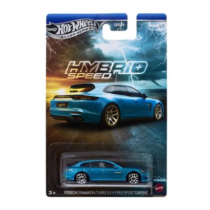 Тематическая Машинка Hot Wheels Porsche Panamera Turbo S E-Hybrid Sport Turismo Hybrid Speed 1:64 JCB79 Blue - Retromagaz