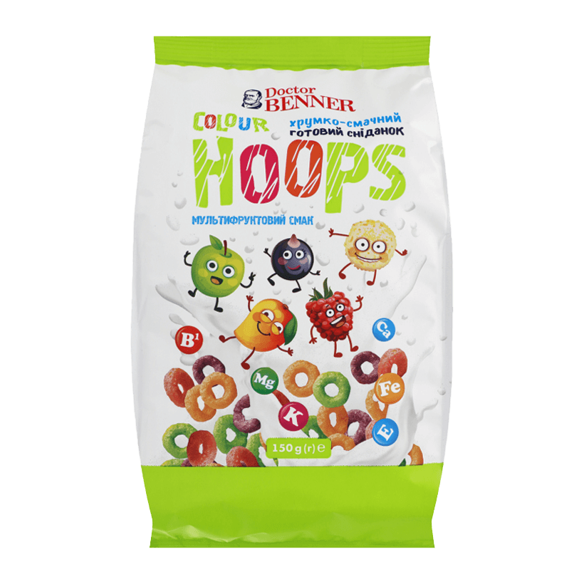 Сухой Завтрак Doctor Benner Colour Hoops 150g - Retromagaz
