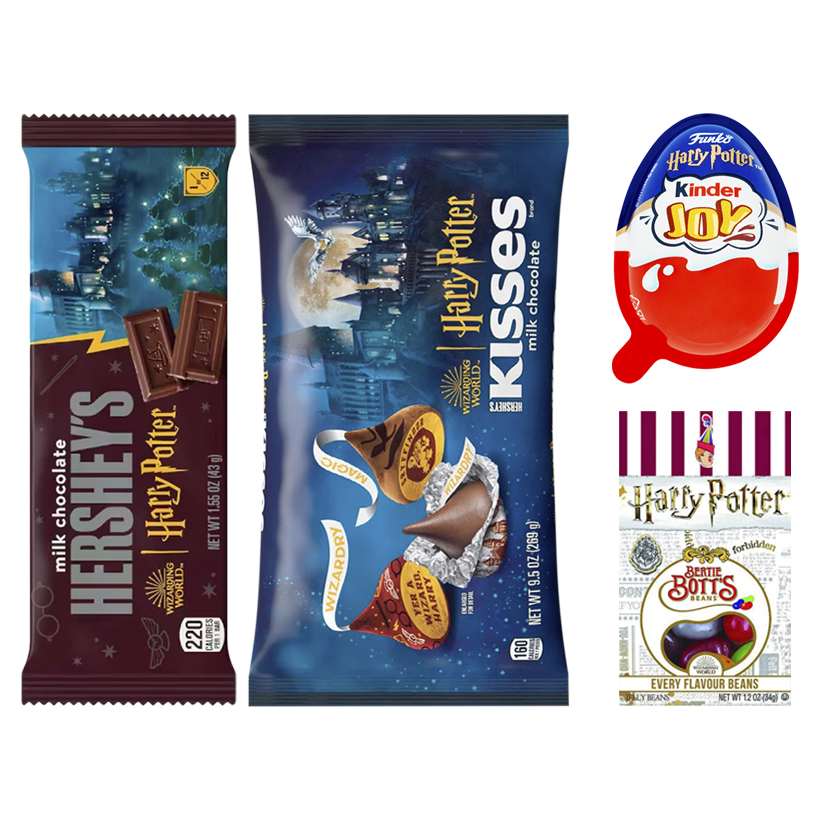 Набор Шоколад Молочный Hershey's Harry Potter 43g + Шоколадное Яйцо Joy Funko Harry Potter + Конфеты Kisses Harry Potter + Harry Potter Bertie Bott's - Retromagaz