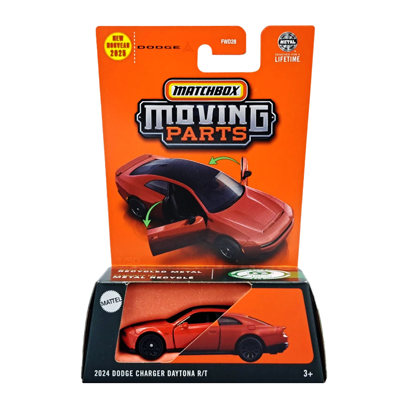 Тематична Машинка Matchbox Dodge Charger Daytona R/T Moving Parts 1:64 JBW53 Red - Retromagaz