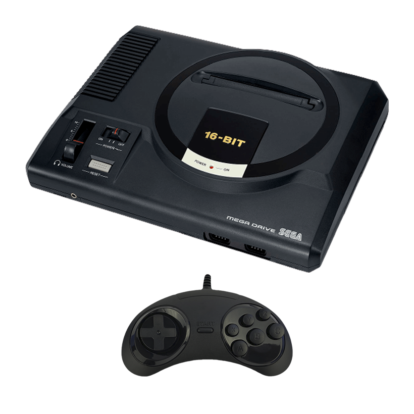 Набір Консоль Sega Mega Drive 1 16xx-xx Europe Black Б/У  + Геймпад Дротовий RMC MD2 SJ-6000 Новий - Retromagaz