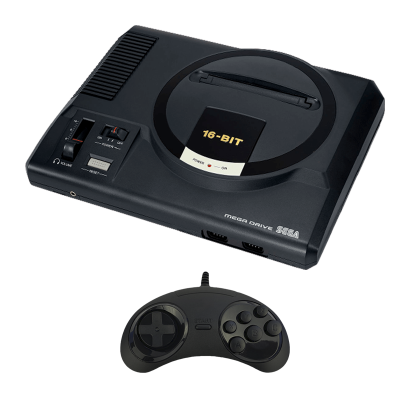 Набор Консоль Sega Mega Drive 1 16xx-xx Europe Black Б/У  + Геймпад Проводной RMC MD2 Новый - Retromagaz