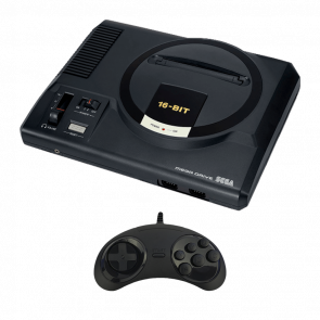 Набор Консоль Sega Mega Drive 1 16xx-xx Europe Black Б/У  + Геймпад Проводной RMC MD2 Новый