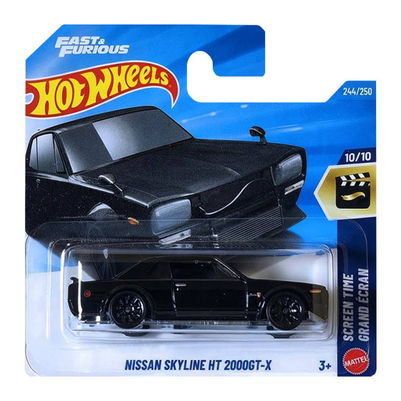 Машинка Базовая Hot Wheels Nissan Skyline H/T 2000GT-X Screen Time 1:64 JJM13 Black - Retromagaz