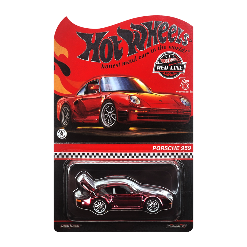 Машинка Premium Hot Wheels Porsche Porsche 959 Red Line Club RLC 1:64 HGK85 Dark Red - Retromagaz