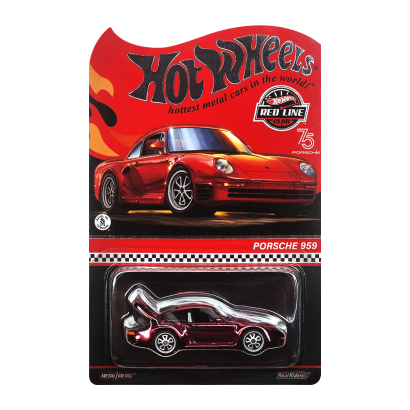 Машинка Premium Hot Wheels Porsche 959 Red Line Club RLC 1:64 HGK85 Dark Red - Retromagaz