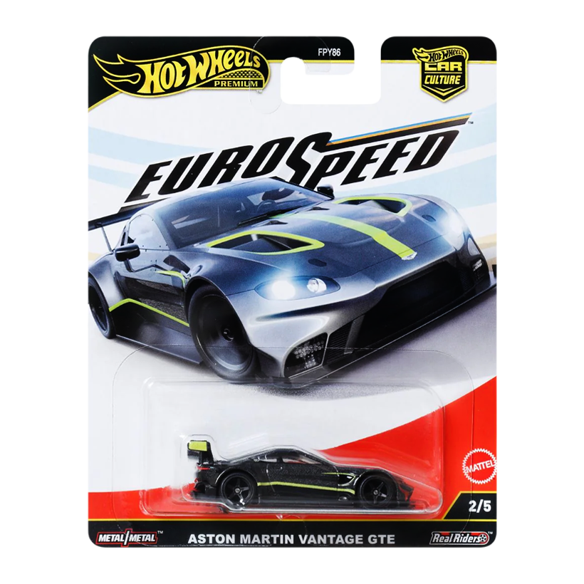 Машинка Premium Hot Wheels Aston Martin Vantage GTE EuroSpeed 1:64 JBK76 Grey - Retromagaz