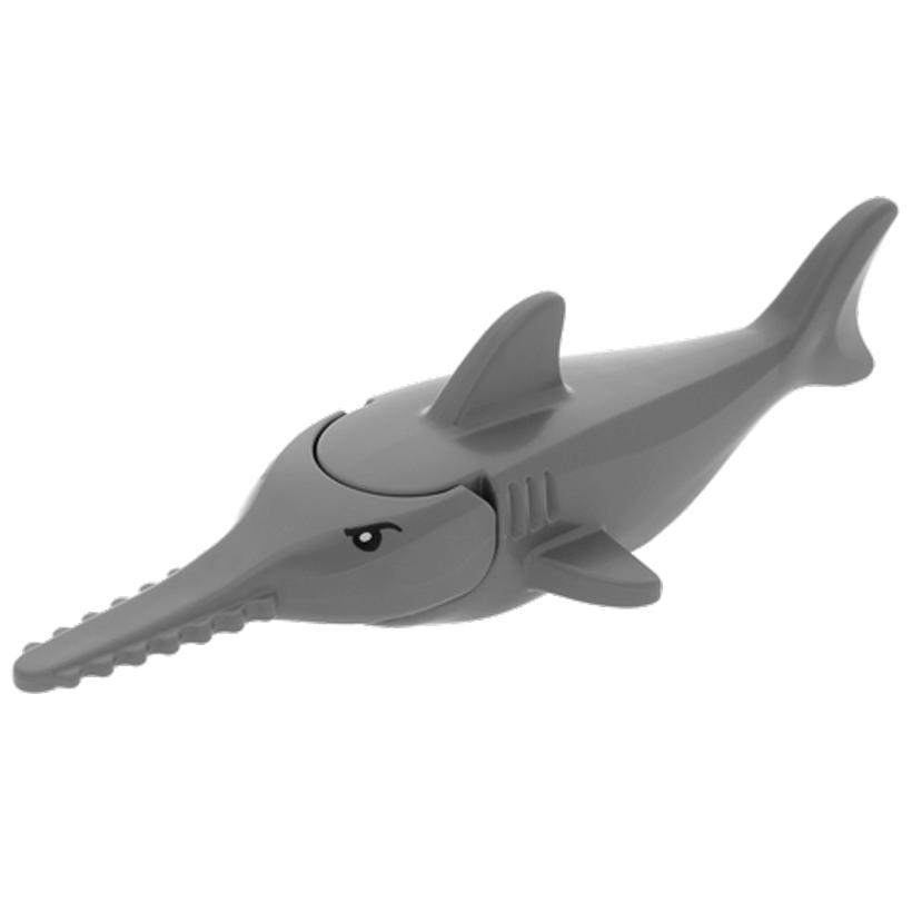 Фигурка Lego Вода Sawfish with Debossed Gills with Black Eyes Animals 14518c02pb01 Dark Bluish Grey Б/У - Retromagaz