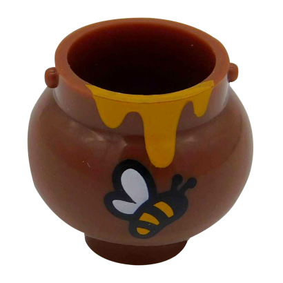 Інше Lego Pot Small with Handle Holders and Dripping Honey and Bee Pattern 98374pb01 6037730 Reddish Brown Б/У - Retromagaz