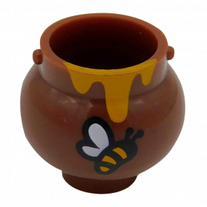 Інше Lego Pot Small with Handle Holders and Dripping Honey and Bee Pattern 98374pb01 6037730 Reddish Brown Б/У