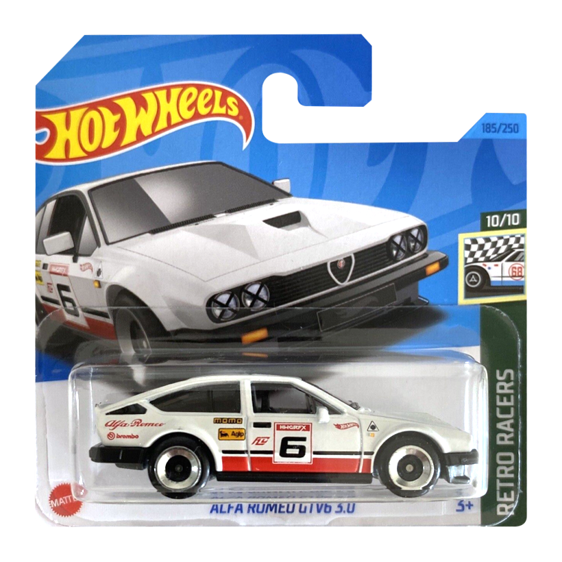 Машинка Базовая Hot Wheels Alfa Romeo GTV6 3.0 Retro Racers 1:64 HKJ83 White - Retromagaz